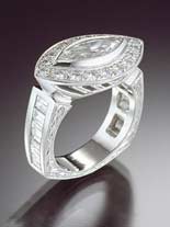 Ladies Wedding Ring: Platinum, Marquis Diamond